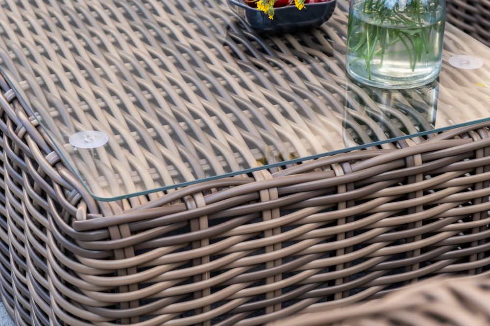 "Палермо" лаунж-зона из искусственного ротанга, цвет соломенный