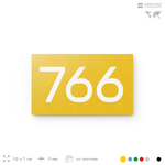 Номер на дверь 766, табличка на дверь для офиса, квартиры, кабинета, аудитории, склада, желтая 120х70 мм, Айдентика Технолоджи