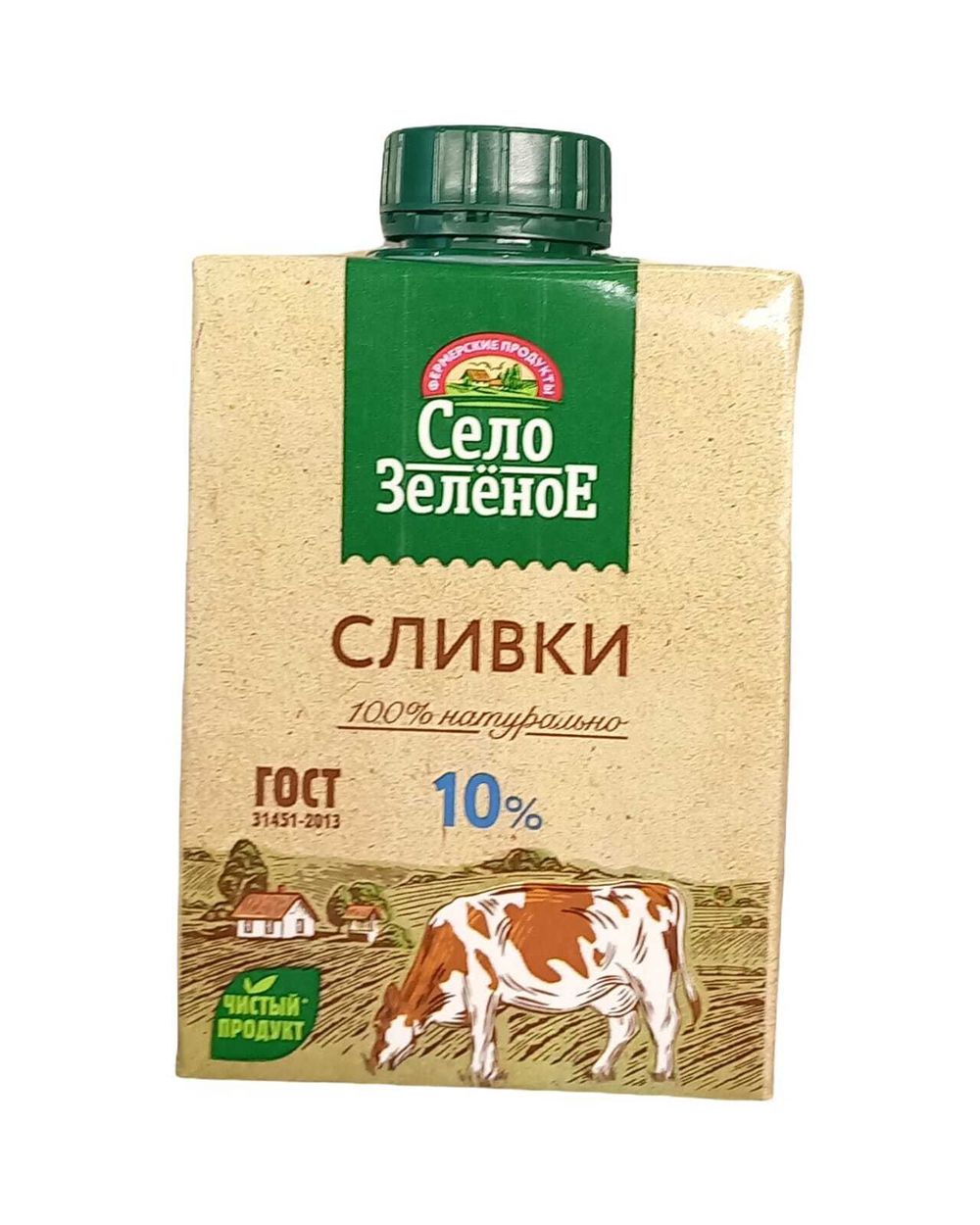 Сливки "Село Зеленое" 10% 500г