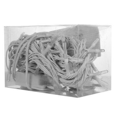 Электрогирлянда LED цветная 100 ламп, 9 м, 4 р.м, белый провод, в конце розетка кор