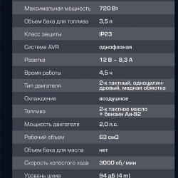 Генератор автономный бензиновый (650Вт ном.) Forsage F-FY950-2