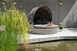 "Стильяно" плетеная кровать круглая, цвет бежевый