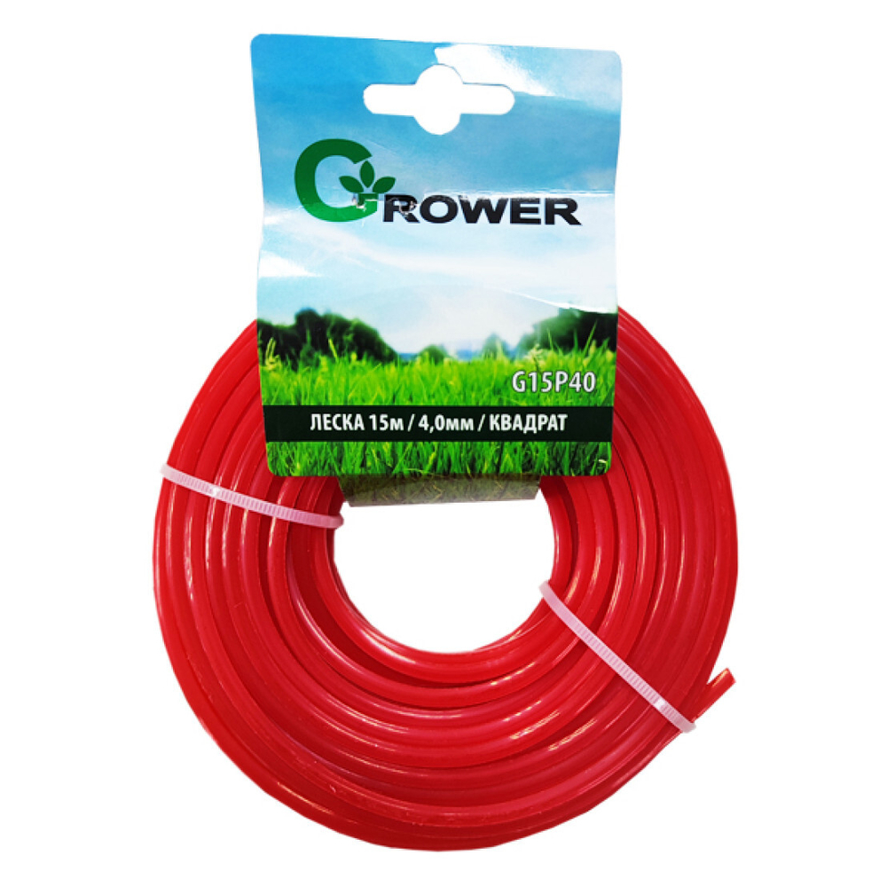 GROWER Леска для триммера 4мм квадрат длина 15м G15P40