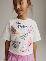 Футболка и юбка в комплекте для девочки Next E15-592, Розовый, Белый