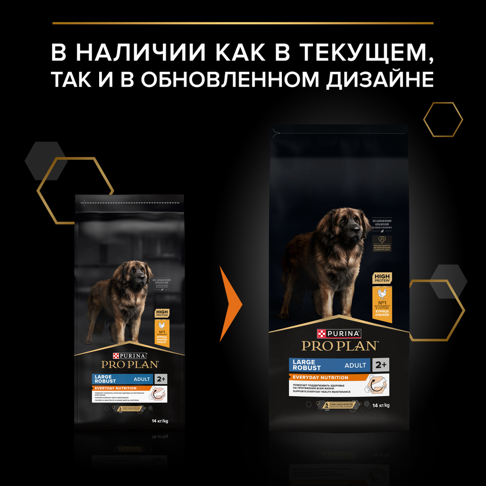 Сухой корм PRO PLAN EVERYDAY NUTRITION для взрослых собак крупных пород с мощным телосложением курица 14 кг