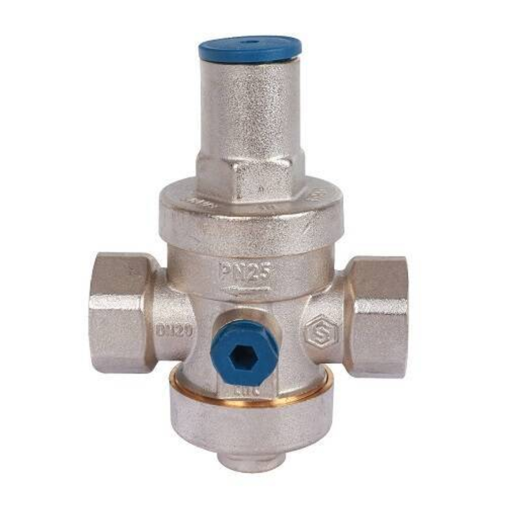 Регулятор давления поршневой STOUT - 1/2" (ВР/ВР, PN25, Tmax 130°C, EPDM, с выходом для манометра)