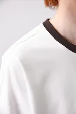 Купить Футболка Choompu оверсайз с воротом серый меланж белая Футболка Choompu оверсайз с воротом серый меланж белая