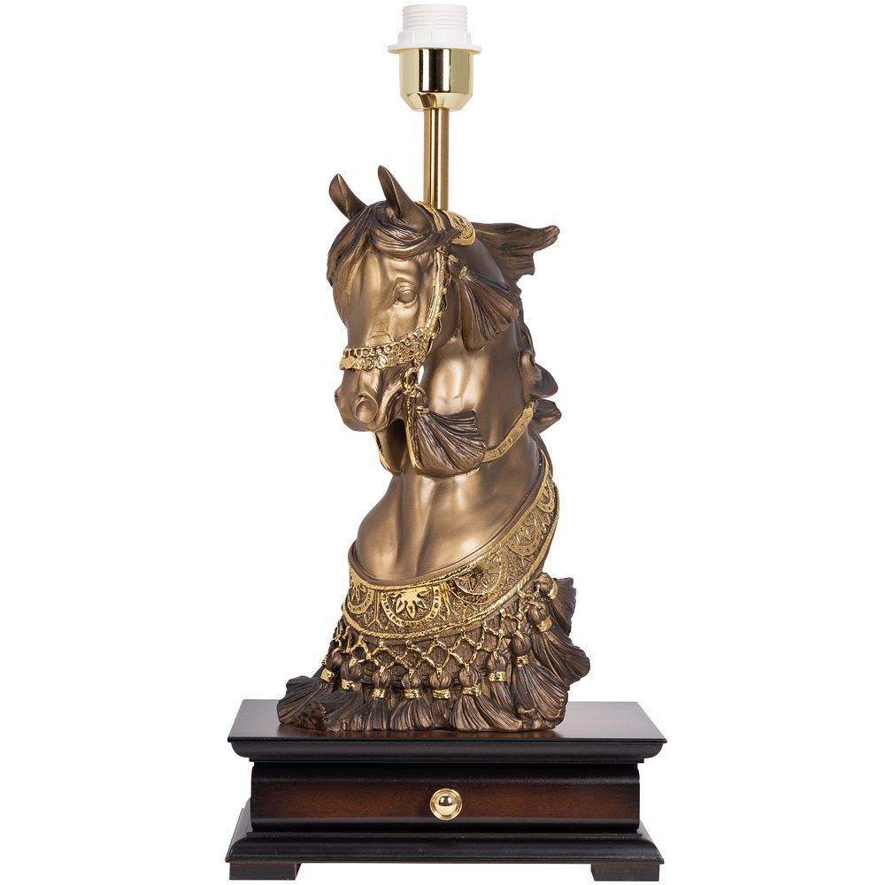 Настольная лампа с бюро Лошадь императора Бронза с абажуром 38 Мокко