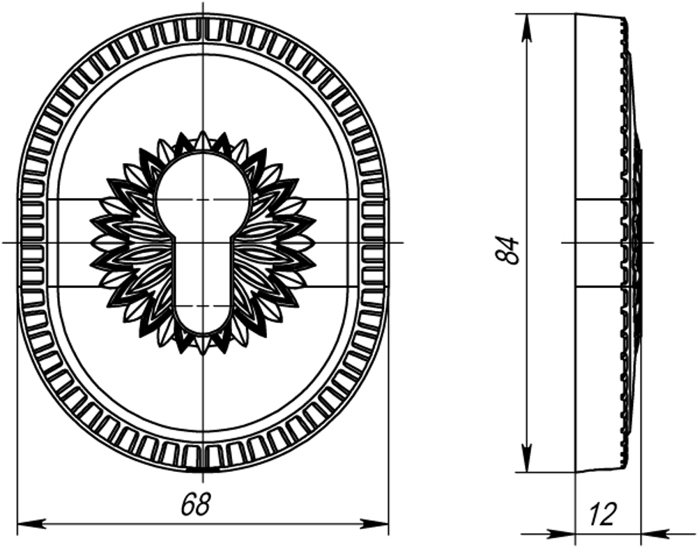 Накладка на цилиндр ESC.C.CL/OV (ET-DEC CL) OB-13 античная бронза