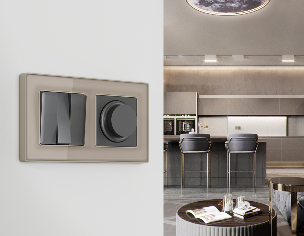 AF580363 Рамка ALFA Arctic (Серо-бежевый Стекло органическое) 3-ая