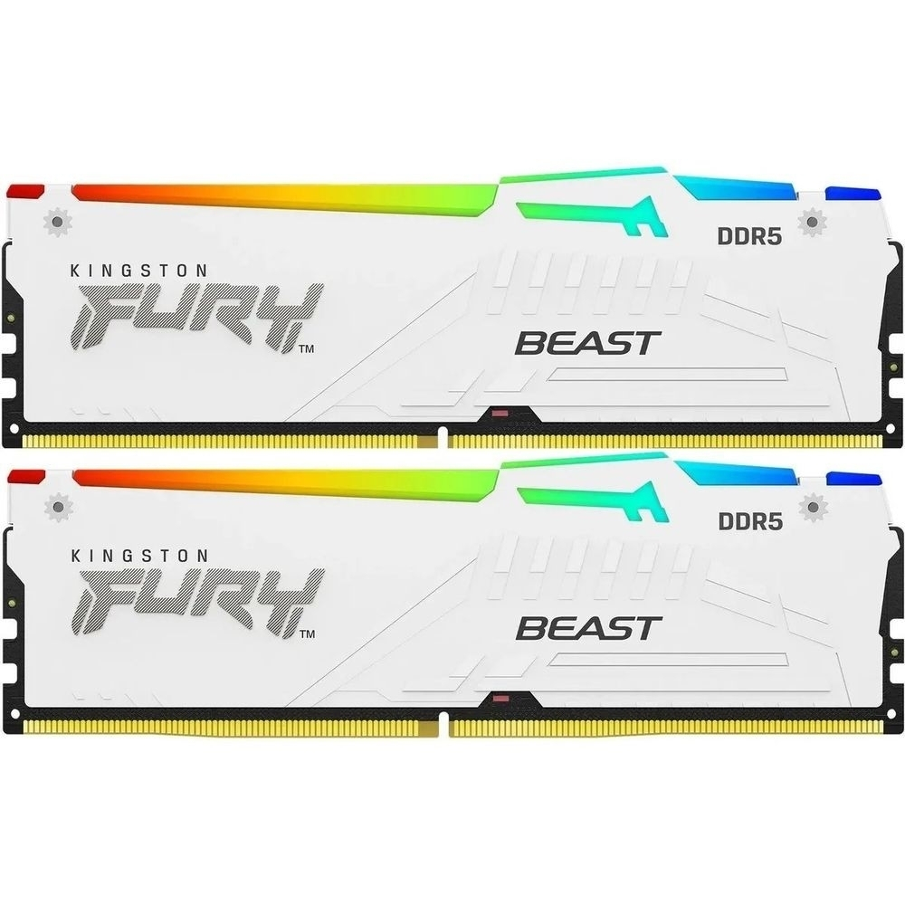 Оперативная память Kingston 32GB 5200MT / s DDR5 CL40 DIMM (Kit of 2) FURY Beast White RGB XMP KF552C40BWAK2-32