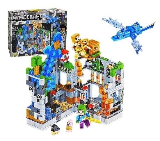 Конструктор Майнкрафт Сражение за серую крепость 551 деталь светящийся с LED-подсветкой