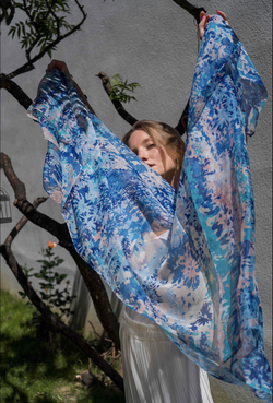 Шаль ROSEE BLEU Шаль 100% Petrusse 110x200 Голубой