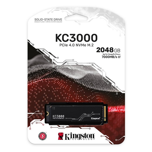 Жесткий диск SSD M.2 2Tb Kingston KC3000, 7000/7000MBs, 1000000 IOPS, TLC 3D NAND, PCI-E4.0x4 (SKC3000D/2048G)