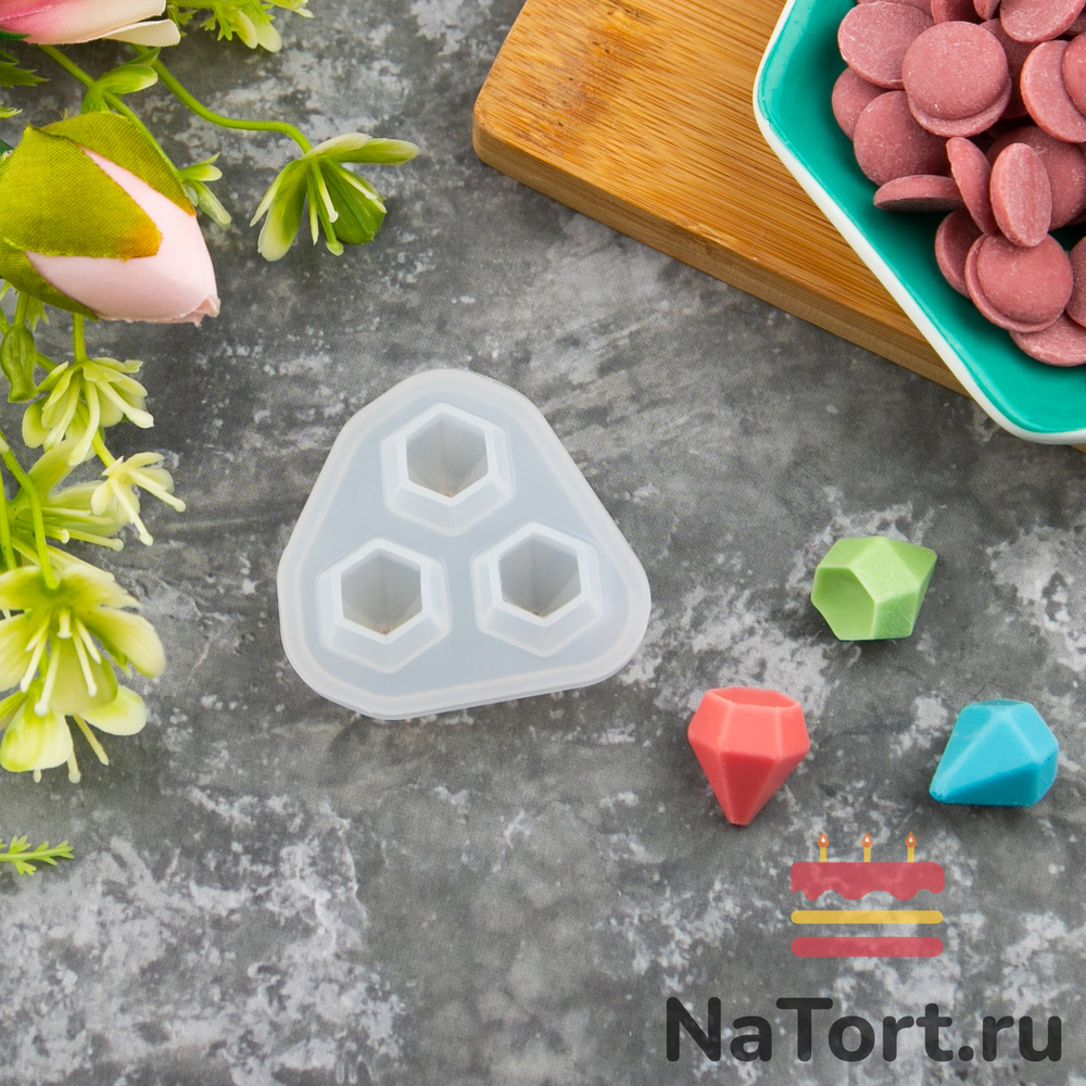 Силиконовый молд 3D «Алмазы» (2 штуки)