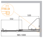 Шторка на ванну Cezares STREAM-VFS-11-100/150-C-Cr