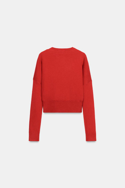 ZARA КАРДИГАН С ДВОЙНЫМ СЛОЕМ, КРАСНЫЙ