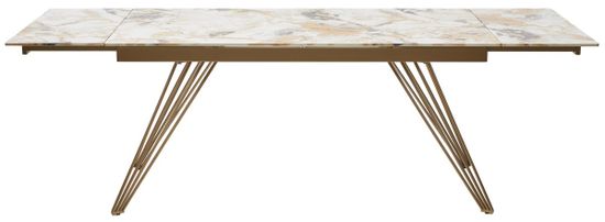 Стол ACERRA NEW 160 GLOSS GRAND JADE SOLID CERAMIC/ каркас цвета шампань