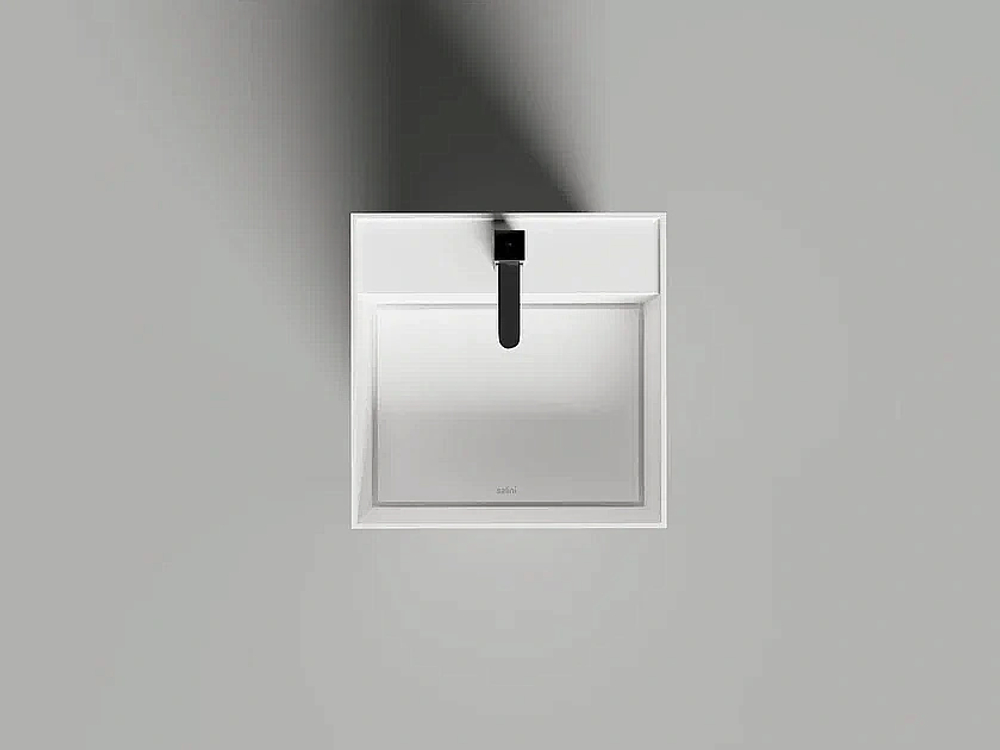 Раковина Salini ARMONIA SQUARE TOP 01 S-Sense 130511TG 45 без отверстия под смеситель, белая