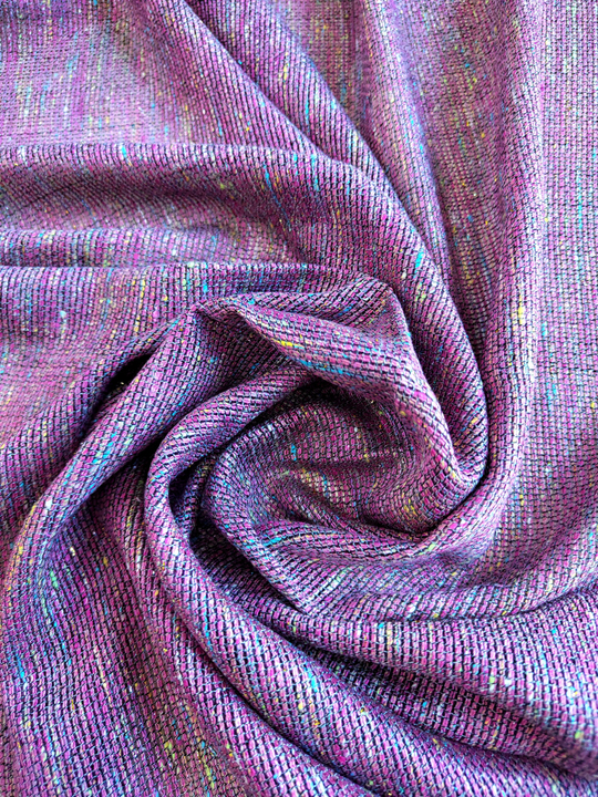 Твид шанель, меланж розовый, голубой, желтый, шелк, вискоза CF#2