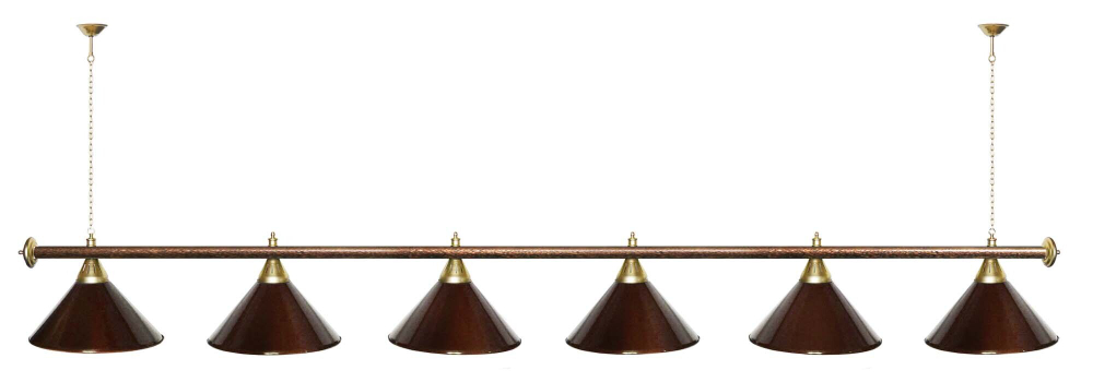 Лампа STARTBILLIARDS 6 пл. (плафоны золотые,штанга золотая,фурнитура золото)