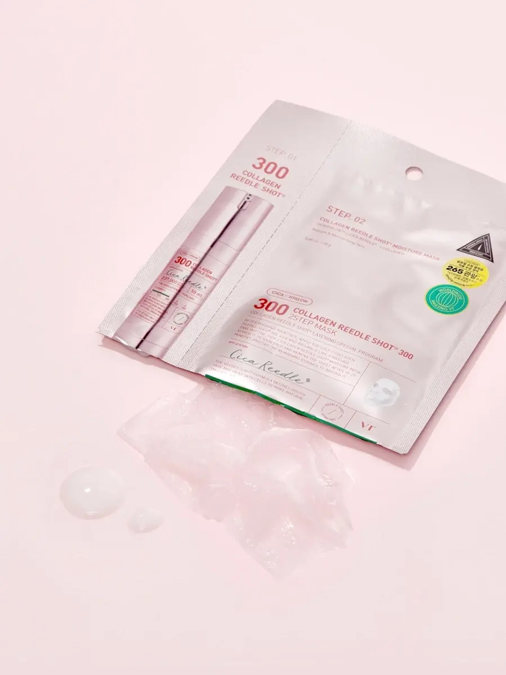 VT Cosmetics Двухступенчатая тканевая маска с микроиглами и коллагеном Collagen Reedle Shot 300 2step Mask 1.5+25 гр