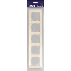 Рамка для розеток и выключателей Intro Accent 6-505-02 на 5 постов, СУ, сл.кость
