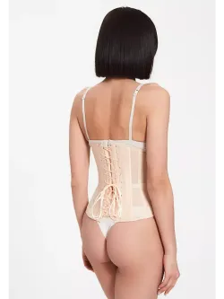 Нюдовый прозрачный корсет MIDI
