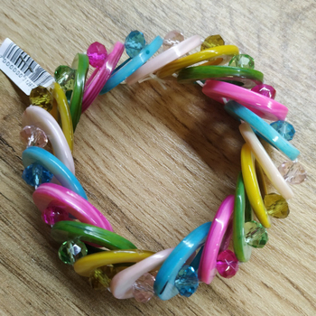 Браслет Кольцо, перламутр с цирконом, цвет ассорти