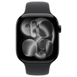 Умные часы Apple Watch Series 11, 46 мм, алюминий цвета «Jet Black», спортивный ремешок "Black", M/L (MEUX4)