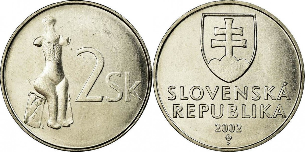 Словакия 2 кроны, 1993-2008 Венера Градок XF