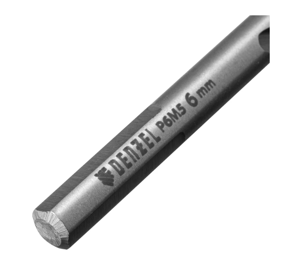 Сверло спиральное по металлу 6x93 мм, Р6М5, Golden Tip Denzel 718235