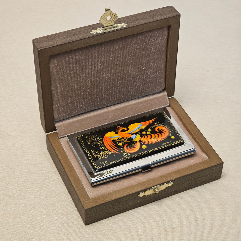 Визитница "Жар-птица" №7 (роспись Палех)