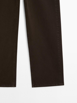 Massimo Dutti Джинсы прямого кроя с карманами, коричневый