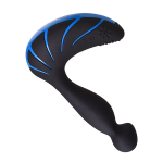 Чёрно-синий массажер простаты 15,7см с пультом ДУ Erotist Toys Third