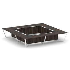 Steel Meet Стол переговорный квадратный KM-PR.B.SP-20K2 Дуб Мали/Графит Глянец/Металл Белый 4000*400