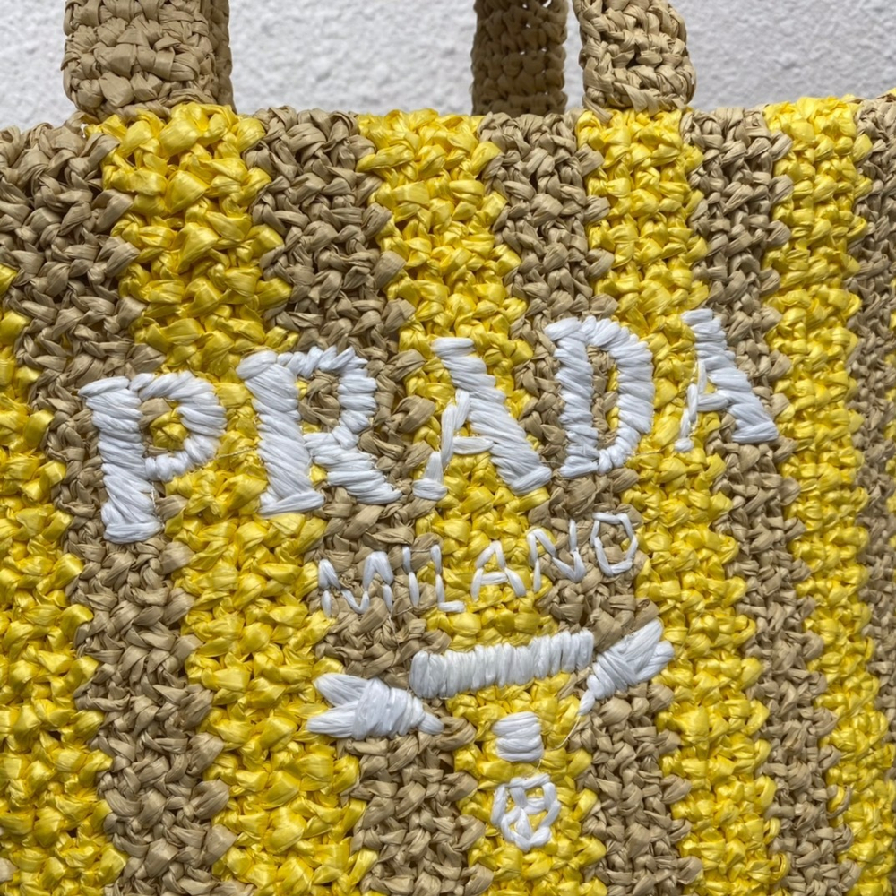 Prada Raffia Tote Bag 24 cm