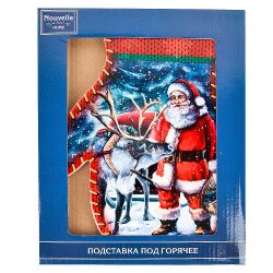 Подставка под горячее с пробкой "Лапландия" 20*25*0.5см. (3вида) (подарочная упаковка)