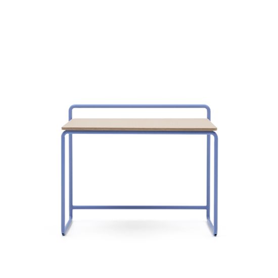 Tinn Письменный стол из ясеневого шпона с синей металлической конструкцией, 75 x 45,5