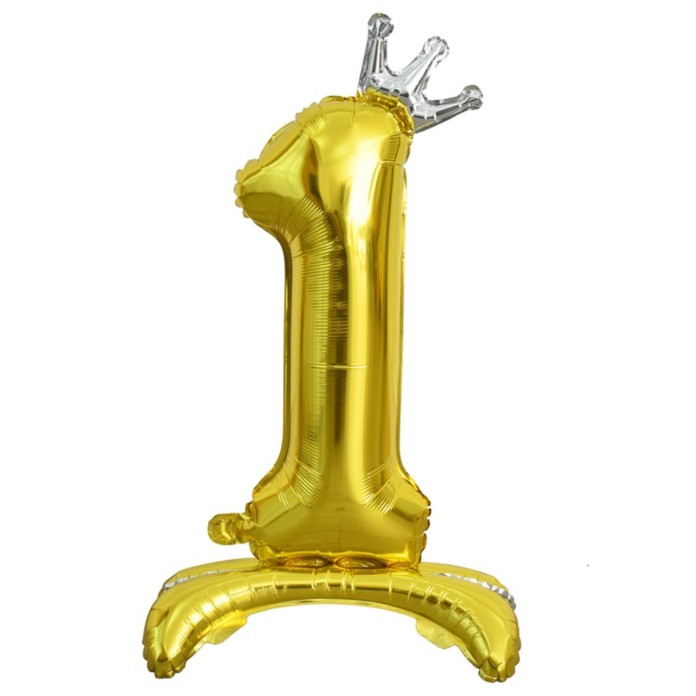 Шар фольгированный Цифра 1 81 см (Золотой)