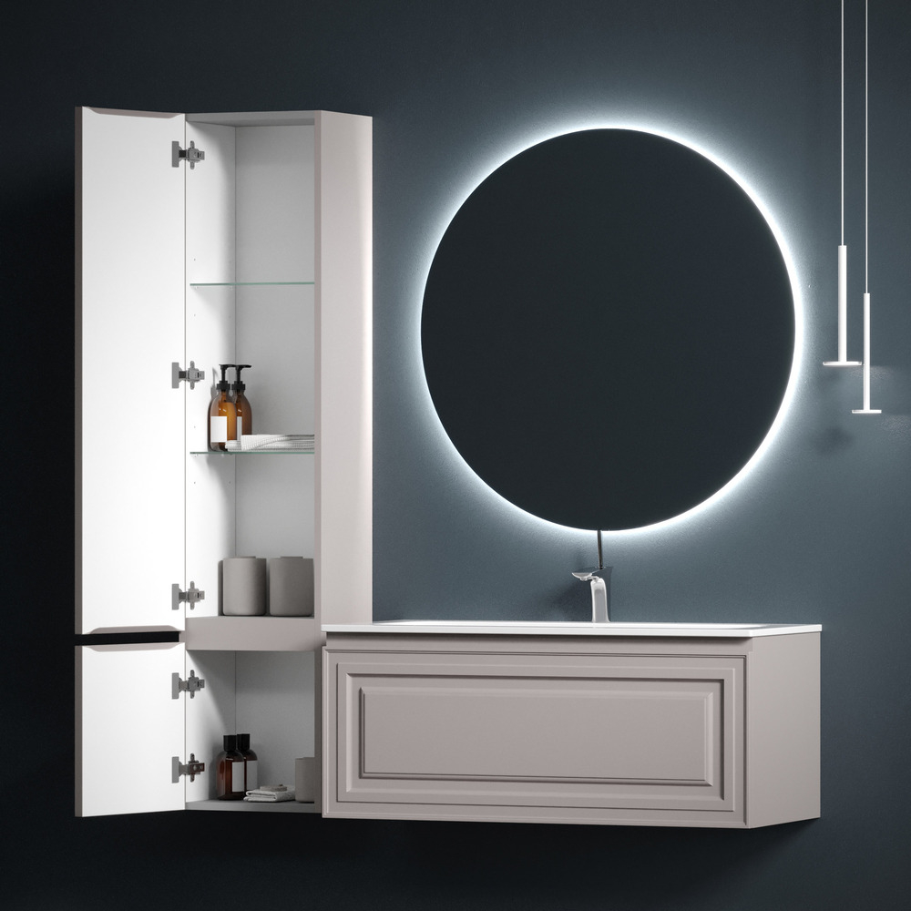 Шкаф-пенал Sancos Very подвесной левый, Doha Soft 350х300х1600