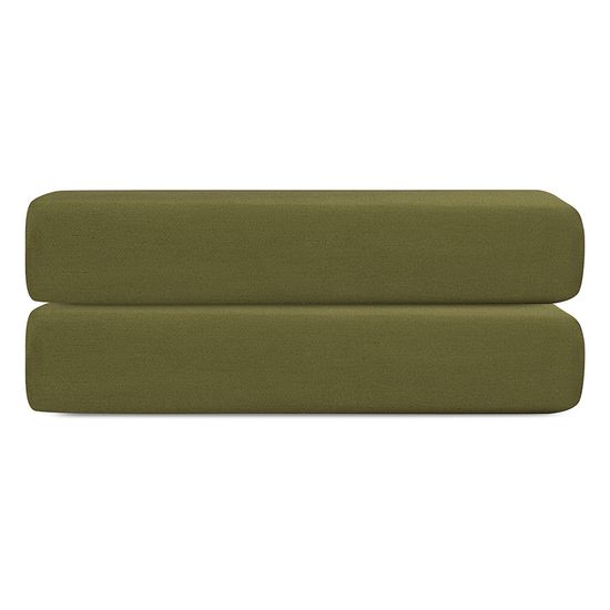 Простыня на резинке из сатина из коллекции meditation, olive, 180х200х30 см