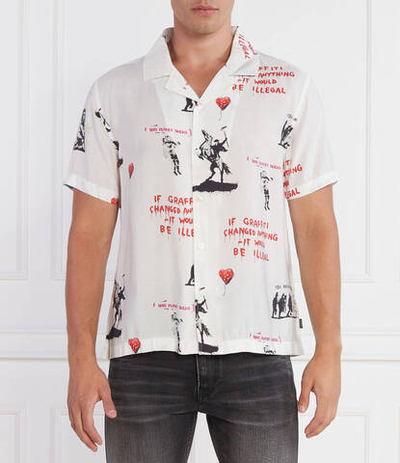 Рубашка SS SANDWASHED GRAFFI GUESS - белый(M3YH75 W9PN2)