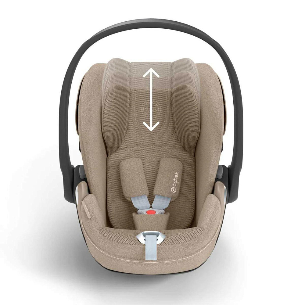 Коляска 3 в 1 Cybex Priam IV Rosegold complete и автокресло Cloud T i-Size Cozy Beige Plus Leaf Green