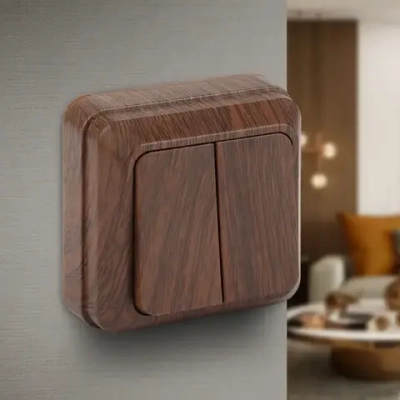 Выключатель Intro Quadro 2-104-10 двухклавишный 10А-250В IP20 ОУ венге