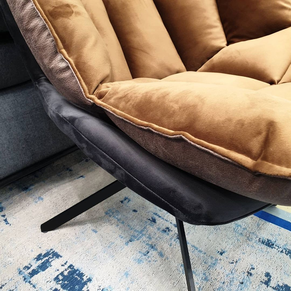 Дизайнерское кресло HUSK DC-1565F коричневое/серое (BROWN/grey)