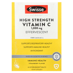 Swisse, Ultiboost ™, витамин C высокой эффективности, клубника, 1000 мг, 3 тюбика, 20 шипучих таблеток в каждой