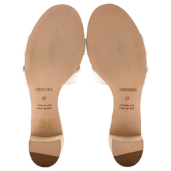 Hermes Oasis casual and comfortable rubber-soled slippers women's white, H071002Z