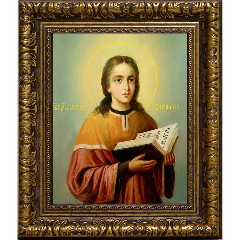 Леонтий Печерский, преподобный канонарх. Икона на холсте.