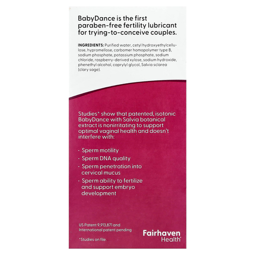 Fairhaven Health, Babyance, смазка для повышения фертильности, 1 многоразовый тюбик с 10 одноразовыми аппликаторами